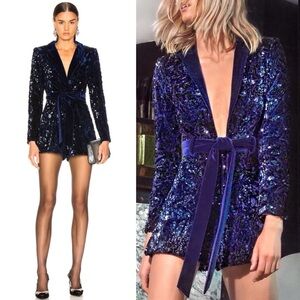 ALEXIS Sequin Pamina Romper In Gorgeous Midnight Blue ✨